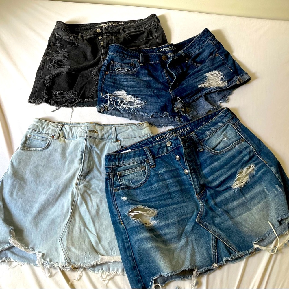 PACK OF 4 AMERICAN EAGLE AE SHORTS AND SKIRTS size 12